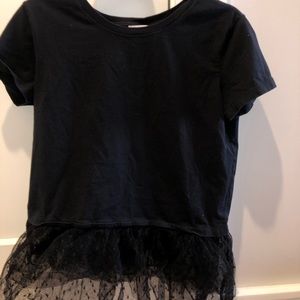 RED VALENTINO black shirt with lace basque
